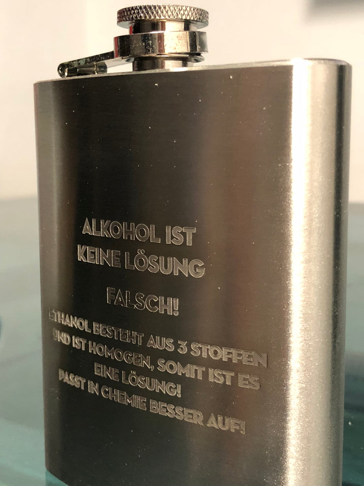 Edelstahl Flachmann mit Gravur 190ml